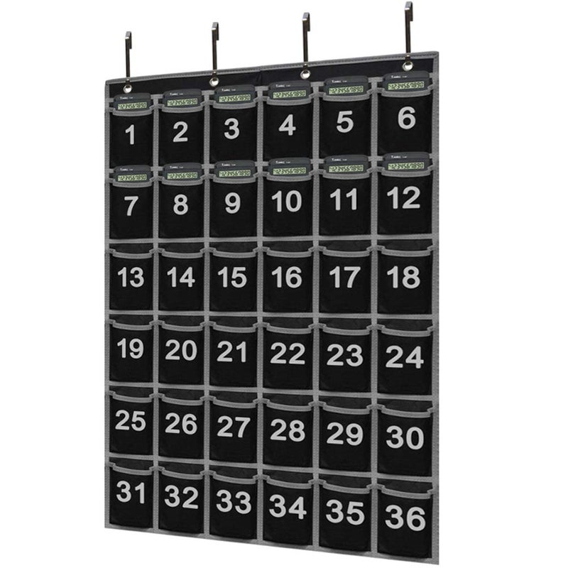 EAMAY 36 Numbered Classroom Pocket Charts for Cell Phones and Calculators Holder Wall Door Mount Hanging Organizer - Image 4
